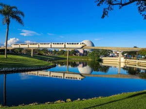 Epcot Monorail with Reflections